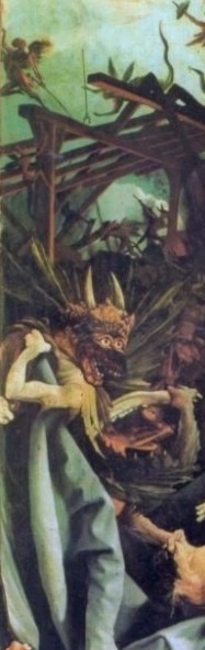 Mathis Gr�newald, Isenheimer Altar, 1510 - 1515, Die Versuchung des hl. Antonius (Ausschnitt), Mus�e d'Unterlinden, Colmar