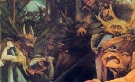 Mathis Gr�newald, Isenheimer Altar, 1510 - 1515, Die Versuchung des hl. Antonius (Ausschnitt), Mus�e d'Unterlinden, Colmar