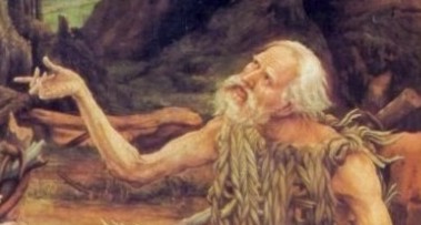 Mathis Gr�newald, Isenheimer Altar, 1510 - 1515, Antonius beim Einsiedler Paulus (Ausschnitt), Mus�e d'Unterlinden, Colmar