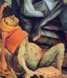 Mathis Gr�newald, Isenheimer Altar, 1510 - 1515, Die Versuchung des hl. Antonius (Ausschnitt), Mus�e d'Unterlinden, Colmar